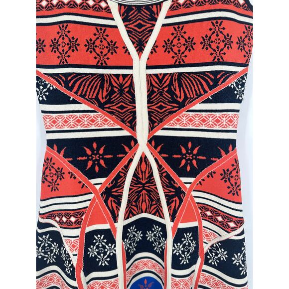 Diane Von Furstenberg Ilsa Sleeveless Fit and Flare Knit Dress Mini Geo Print - Picture 8 of 16